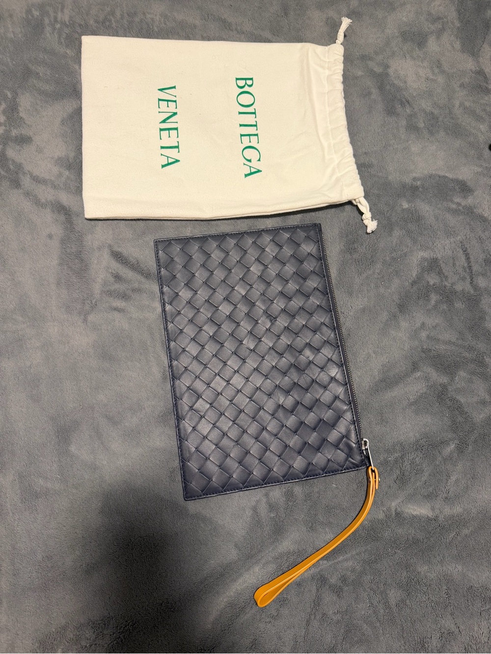 Bottega Veneta Navy Blue Intrecciato